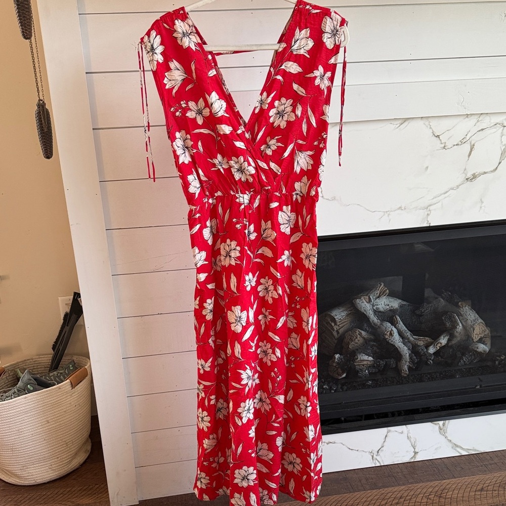 Mango Red Floral Maxi Dress